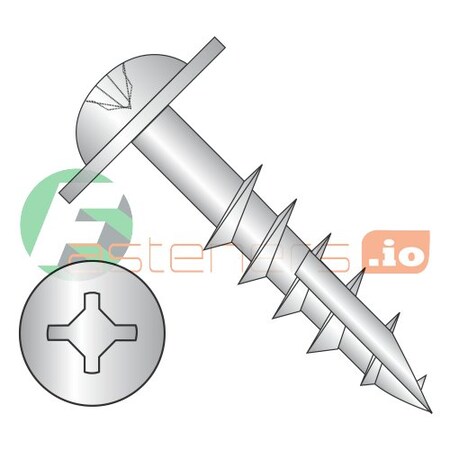 Newport Fasteners Wood Screw, #8, 1-1/2 in, Zinc Plated Steel Flange Round Head Combination Phillips/Slotted Drive 709801